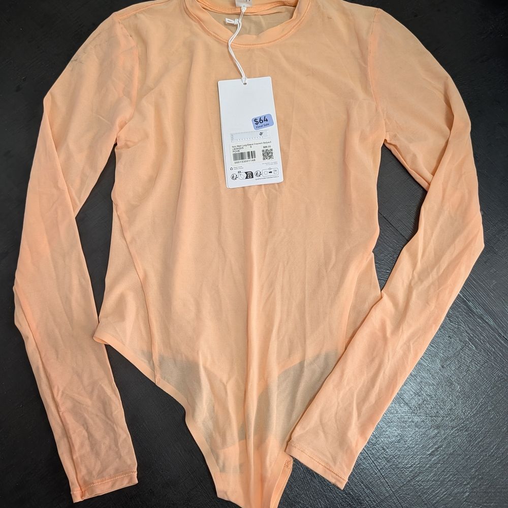 lululemon athletica Peach Long Sleeve Bodysuit